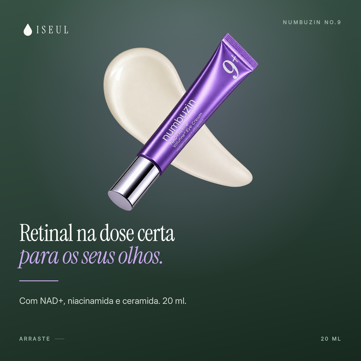 numbuzin No.9 NAD+ Retinal Volufine · Creme para a Área dos Olhos · 20 ml
